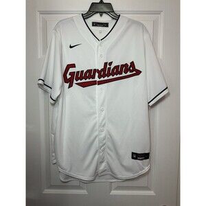 Size L Nike Cleveland Guardians Full Button Home Baseball MLB Jersey White NEW